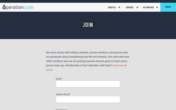 Screenshot of /join