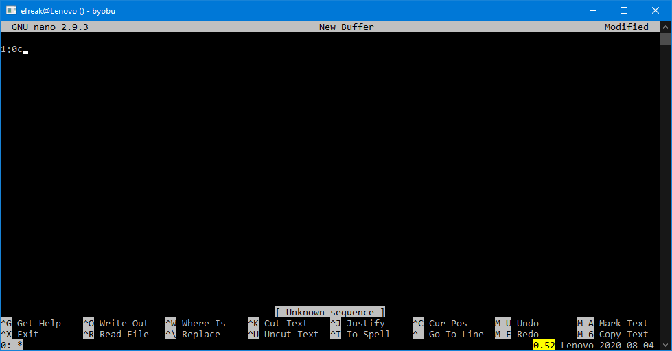 Opening a session that has nano running