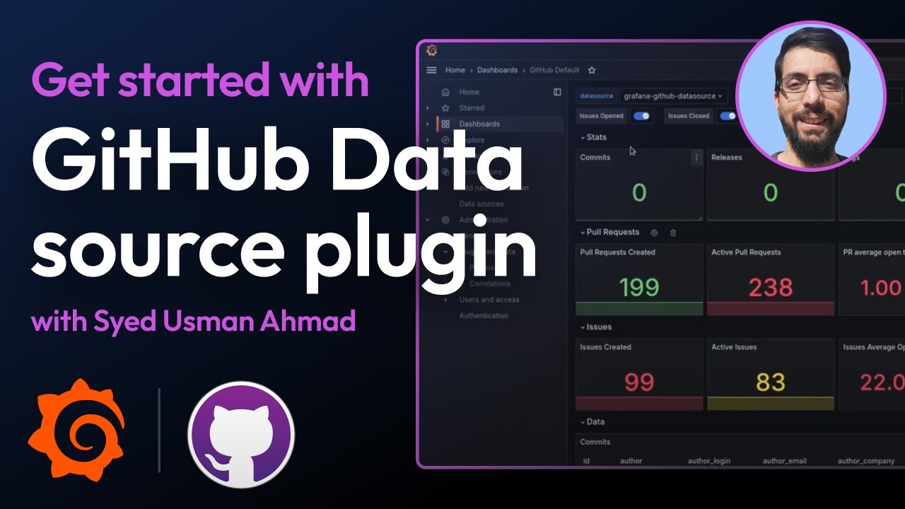 GitHub data source plugin | Visualize GitHub using Grafana | Tutorial