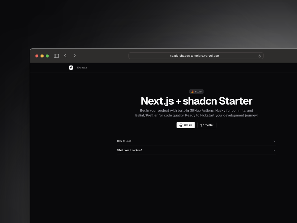 Nextjs & shadcn Template features.