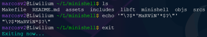 Minishell Commands Example