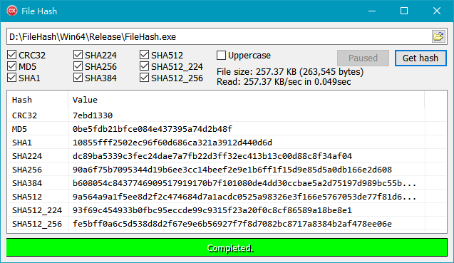 FileHash main from