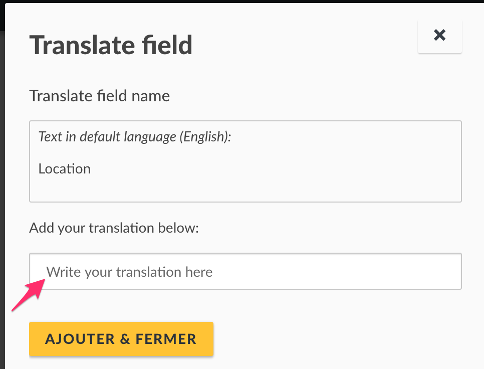 Translating the location field