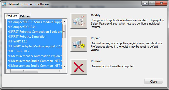 Select Components to Uninstall