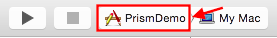 Choose “PrismDemo” before you hit “Run”