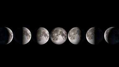 Composite photo showing the phases of the moon (© Delpixart/Getty Images)