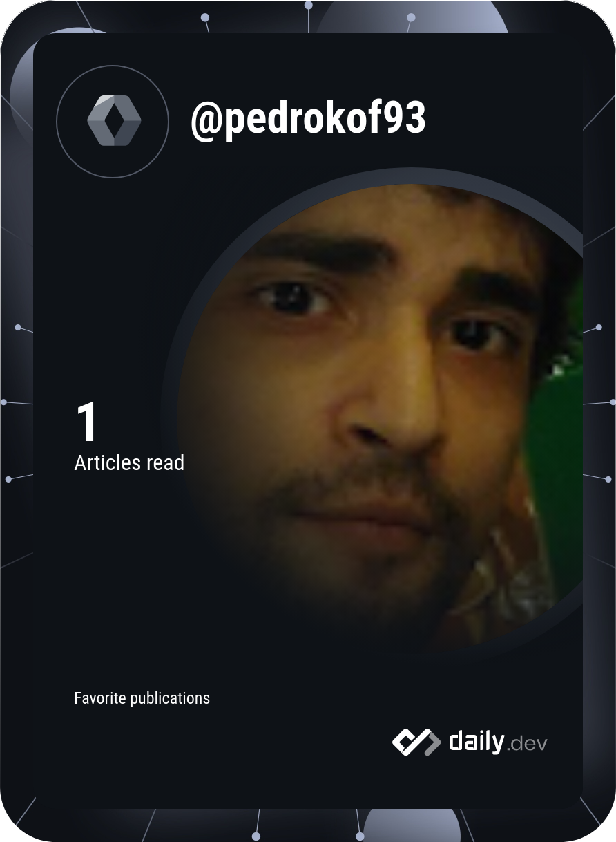 Pedro Kof 93's Dev Card