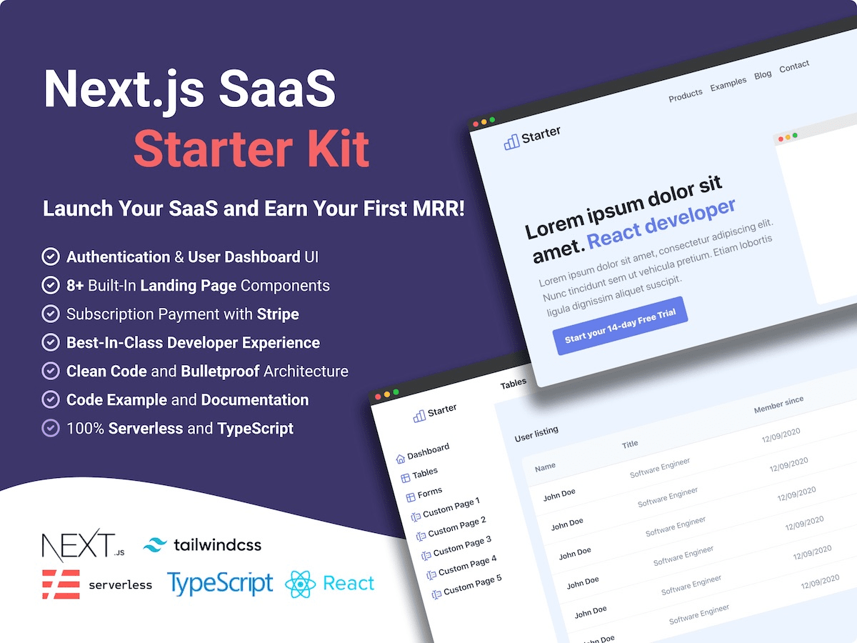 Nextless JS React SaaS Boilerplate