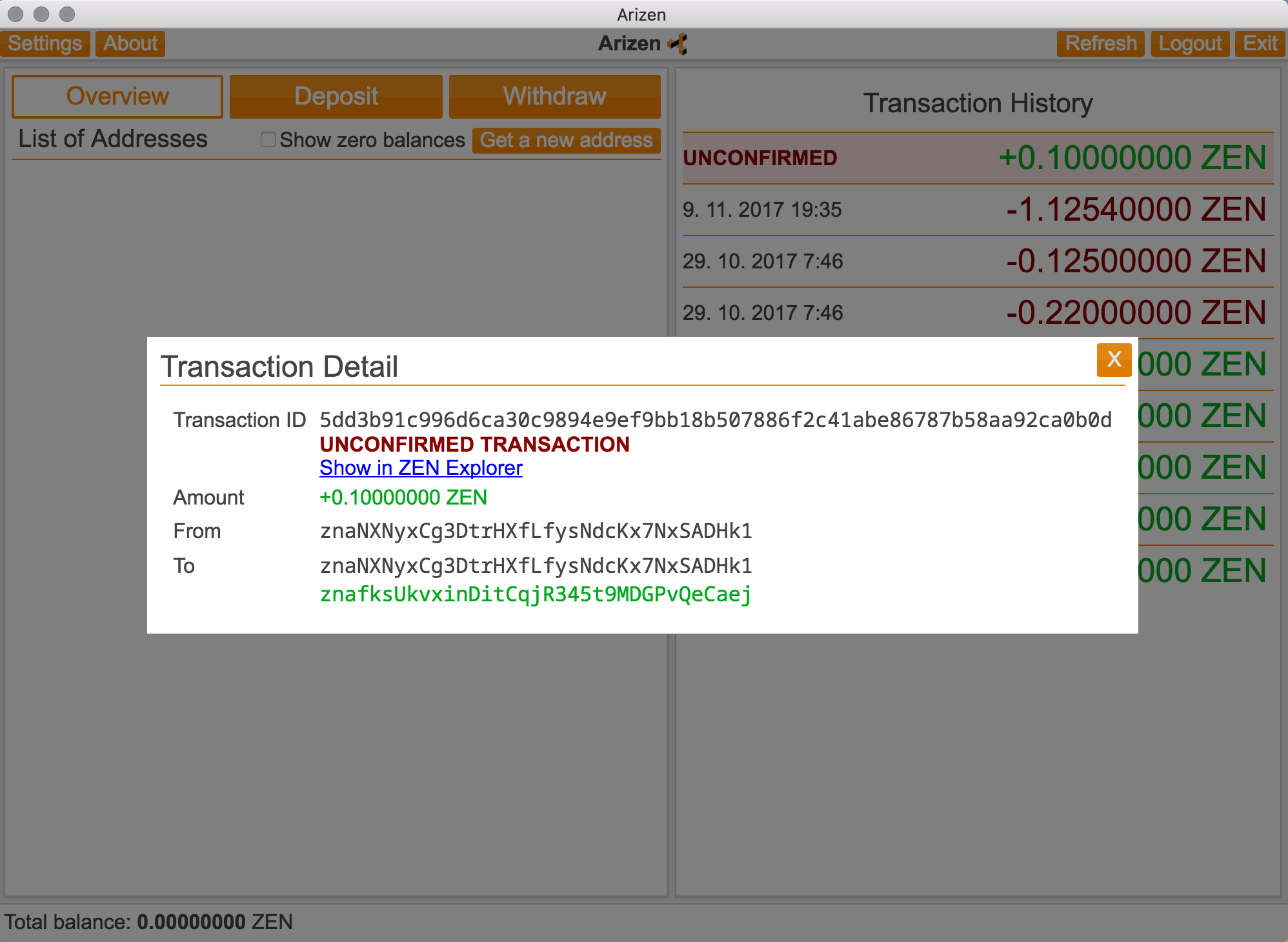 Transaction detail