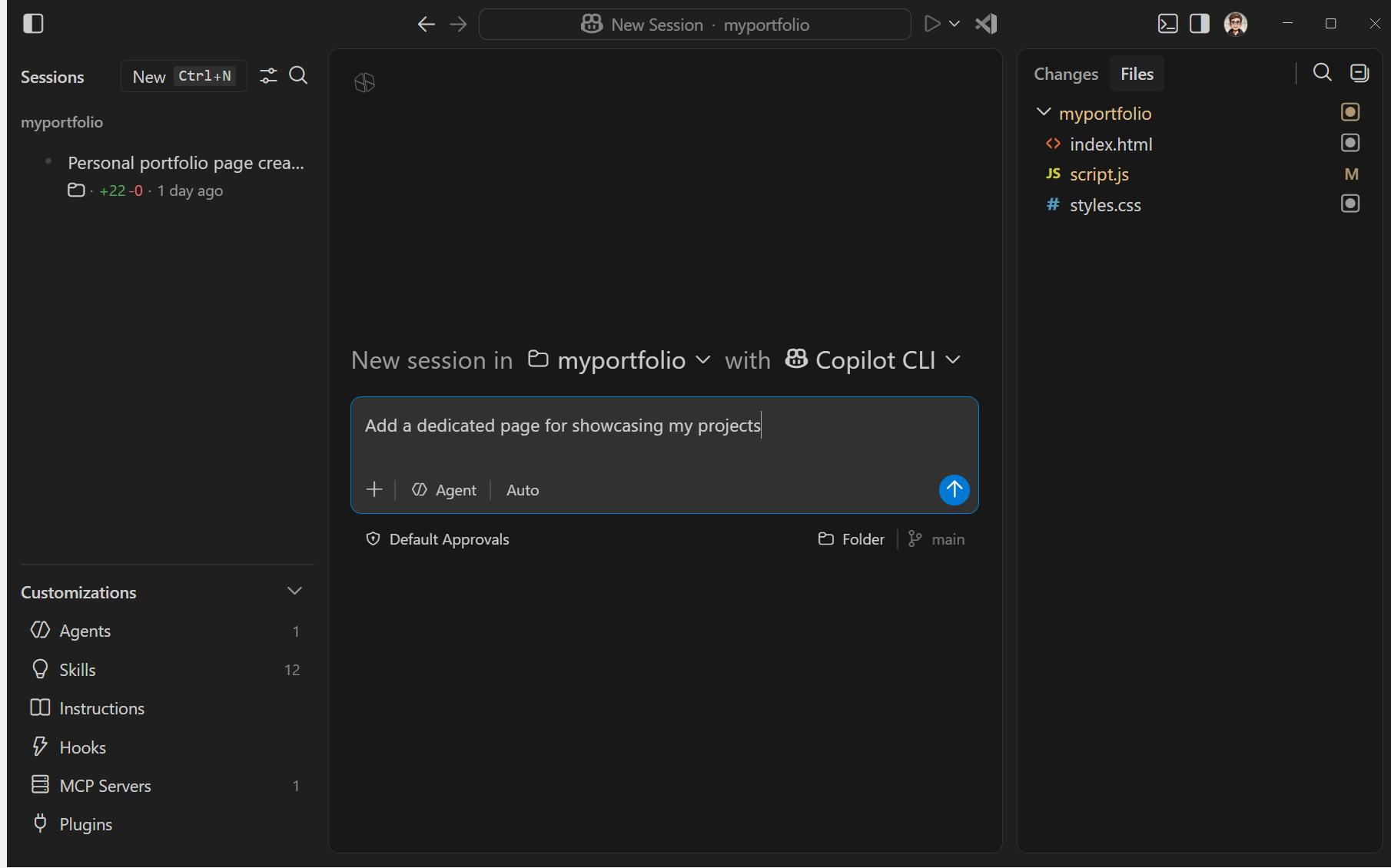VS Code Agents window
