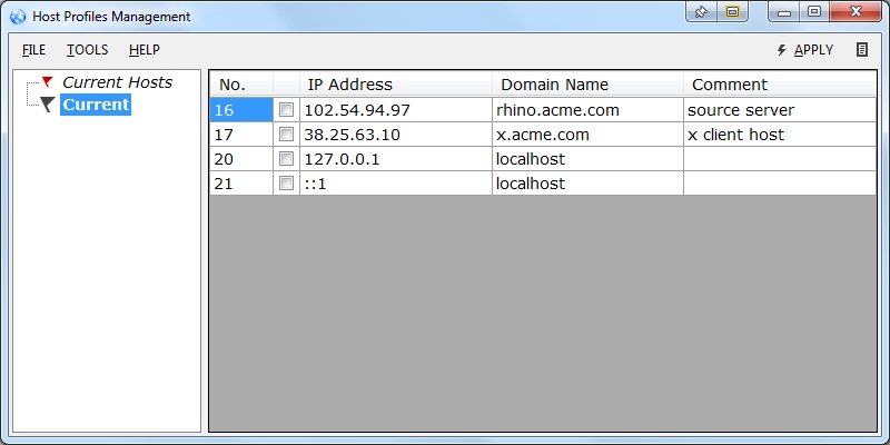 Screenshot HostProfiles