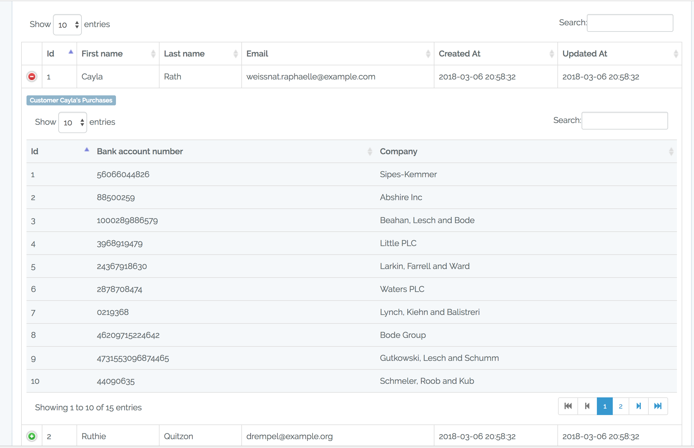 Laravel Datatables Demo