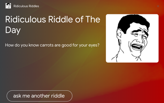 Google Action Ridiculous Riddles English