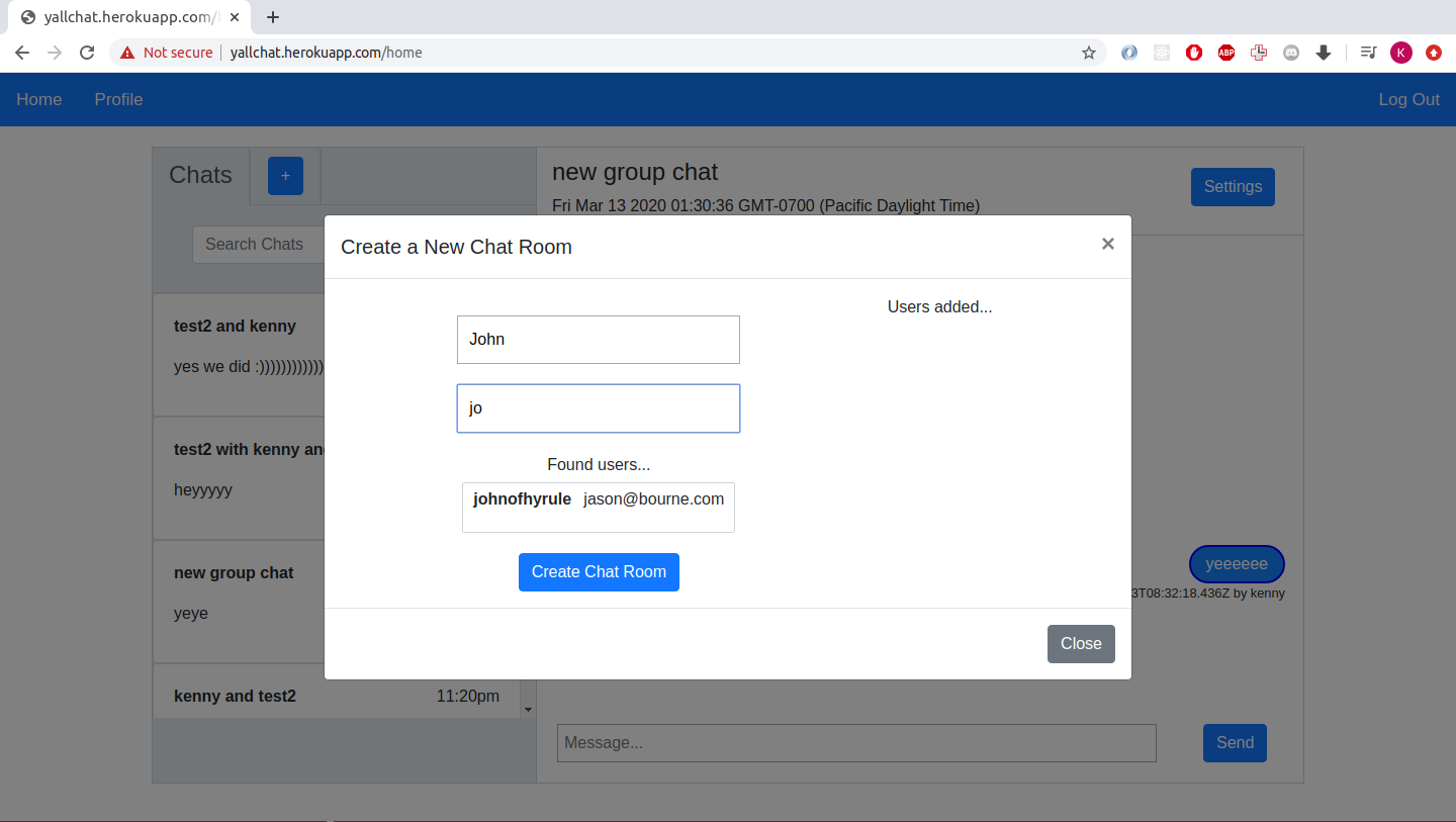 Create New Chatroom