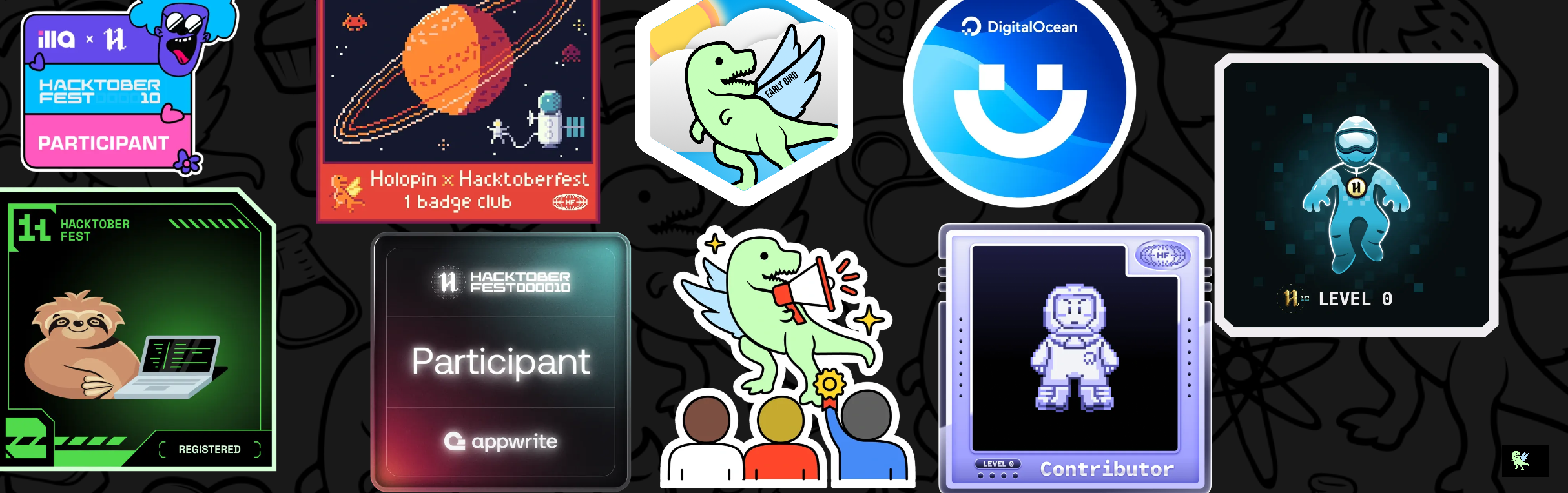 An image of @jmngandu's Holopin badges, which is a link to view their full Holopin profile