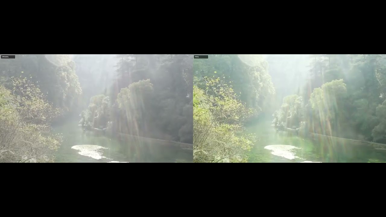 Watch the original vs. color-graded comparison