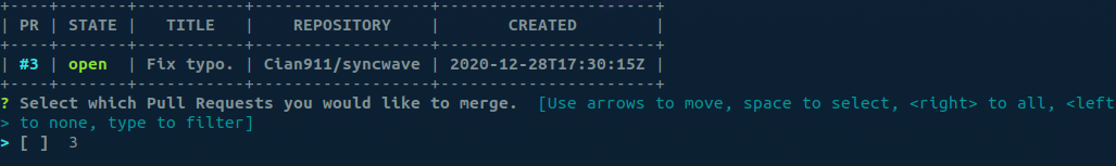 gomerge Sample Output