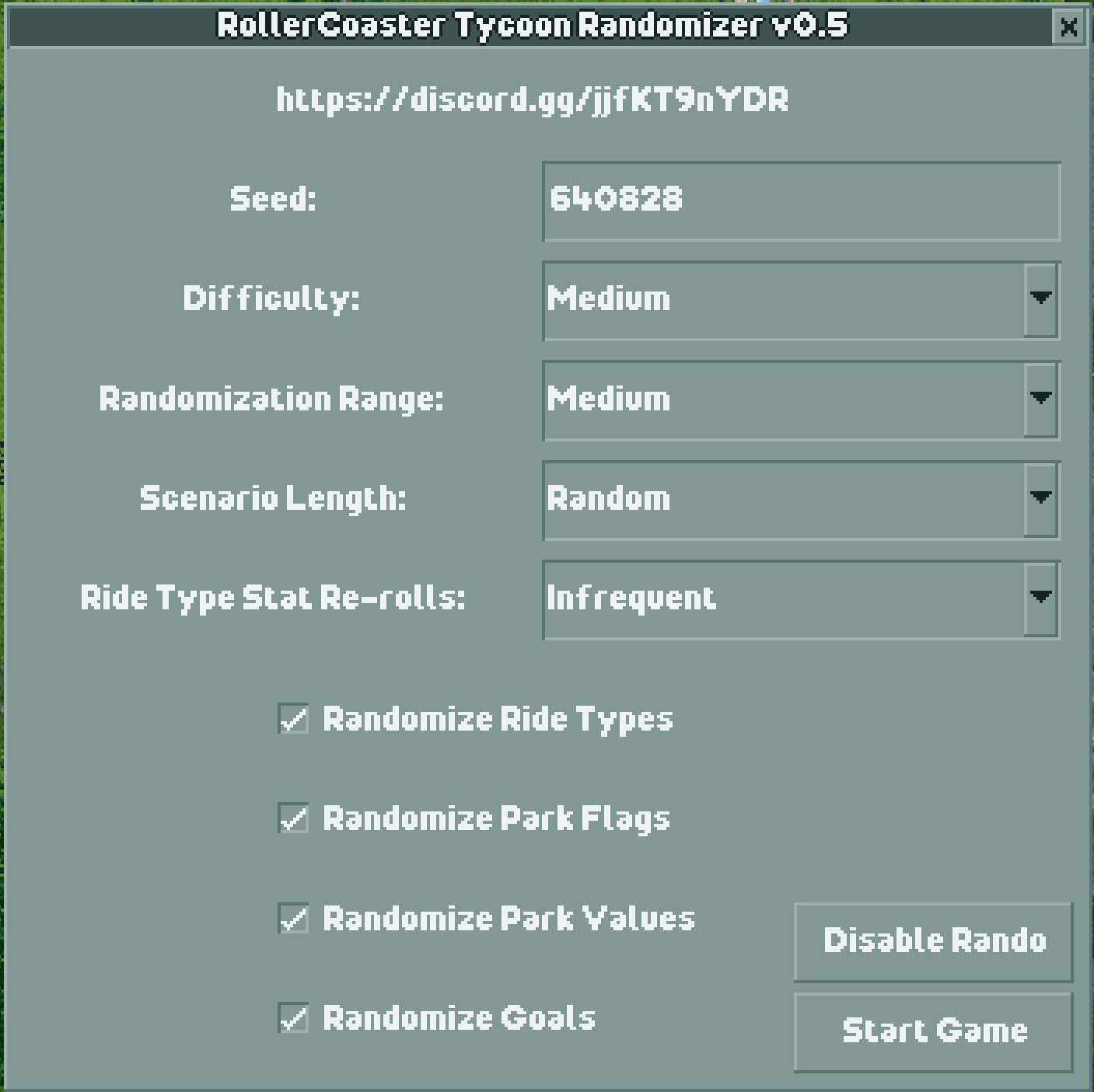 Settings Menu