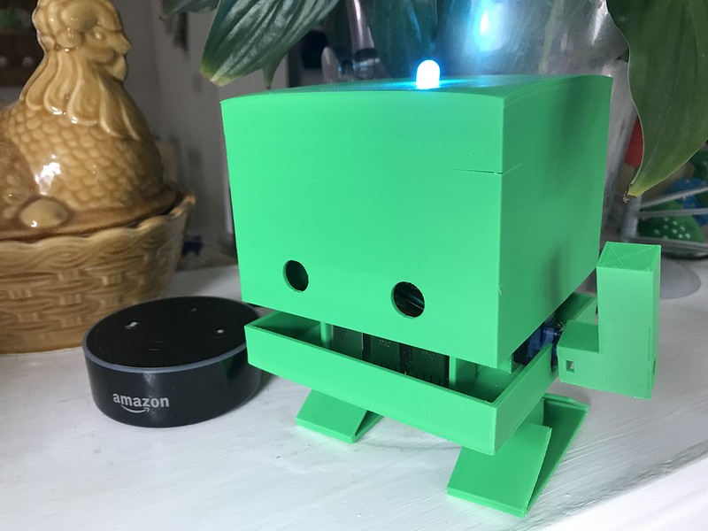 Image of TJBot with his LED turned on