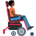 Person in motorized wheelchair facing right: dark skin tone