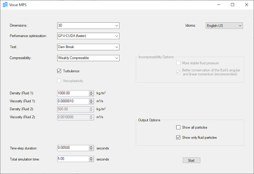 GUI and simulation output