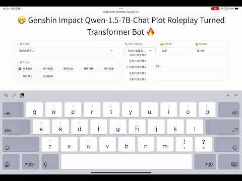 Genshin Impact Qwen-1.5-7B-Chat Plot Roleplay Turned Transformer Bot