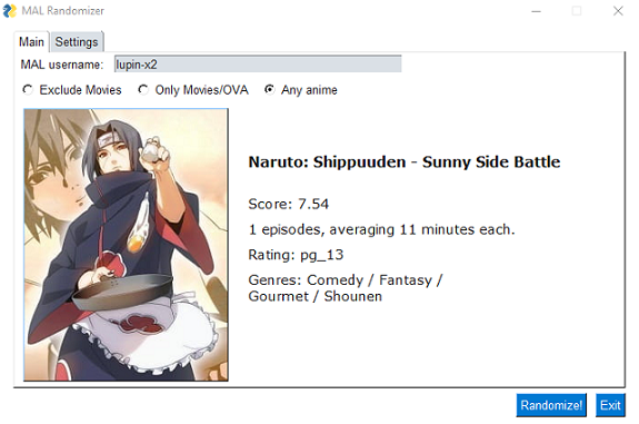 myannimelist-randomizer GUI