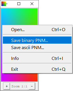 Example of ASCII .ppm opened in viewer.py and converted to binary ppm on the fly to be rendered with Tkinter