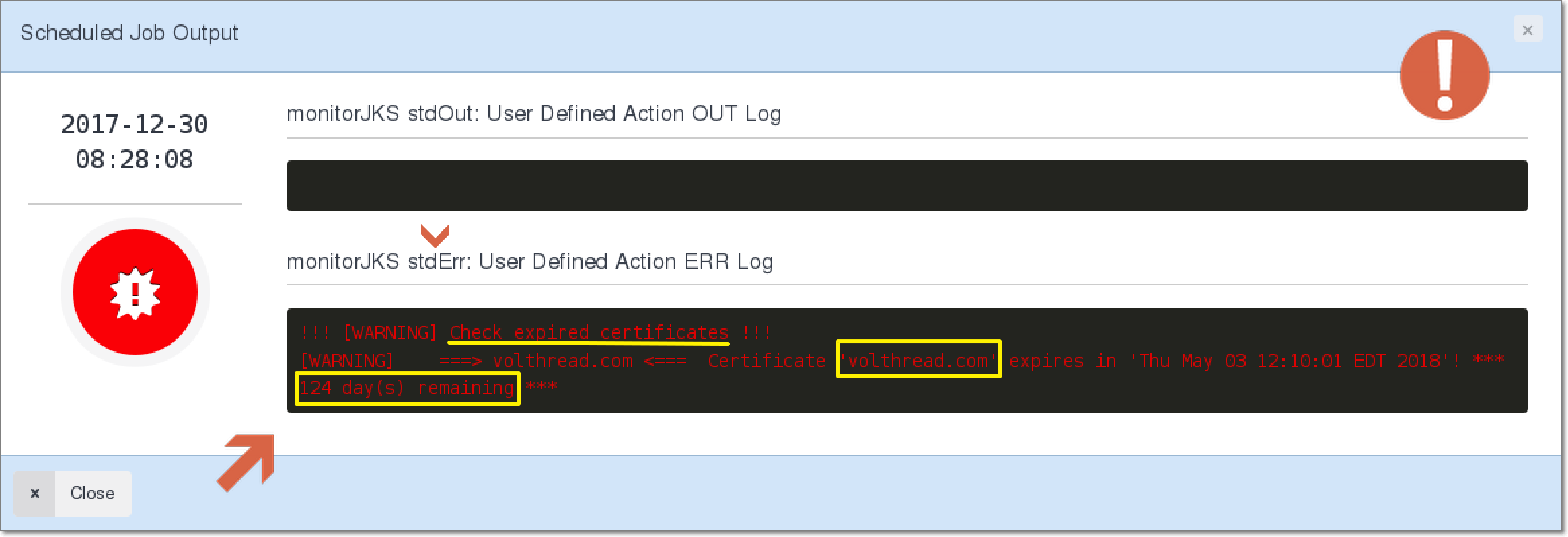 WLSDM Cron Job Details: View Warning for Certificate Expiry Dates