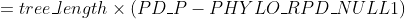 = tree\_length \times (PD\_P - PHYLO\_RPD\_NULL1)