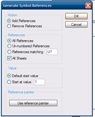 generate symbol references dialog