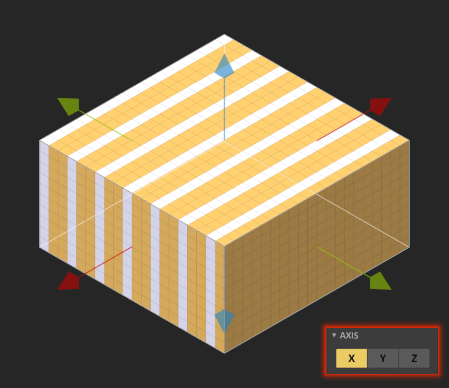 Example of X-axis mode