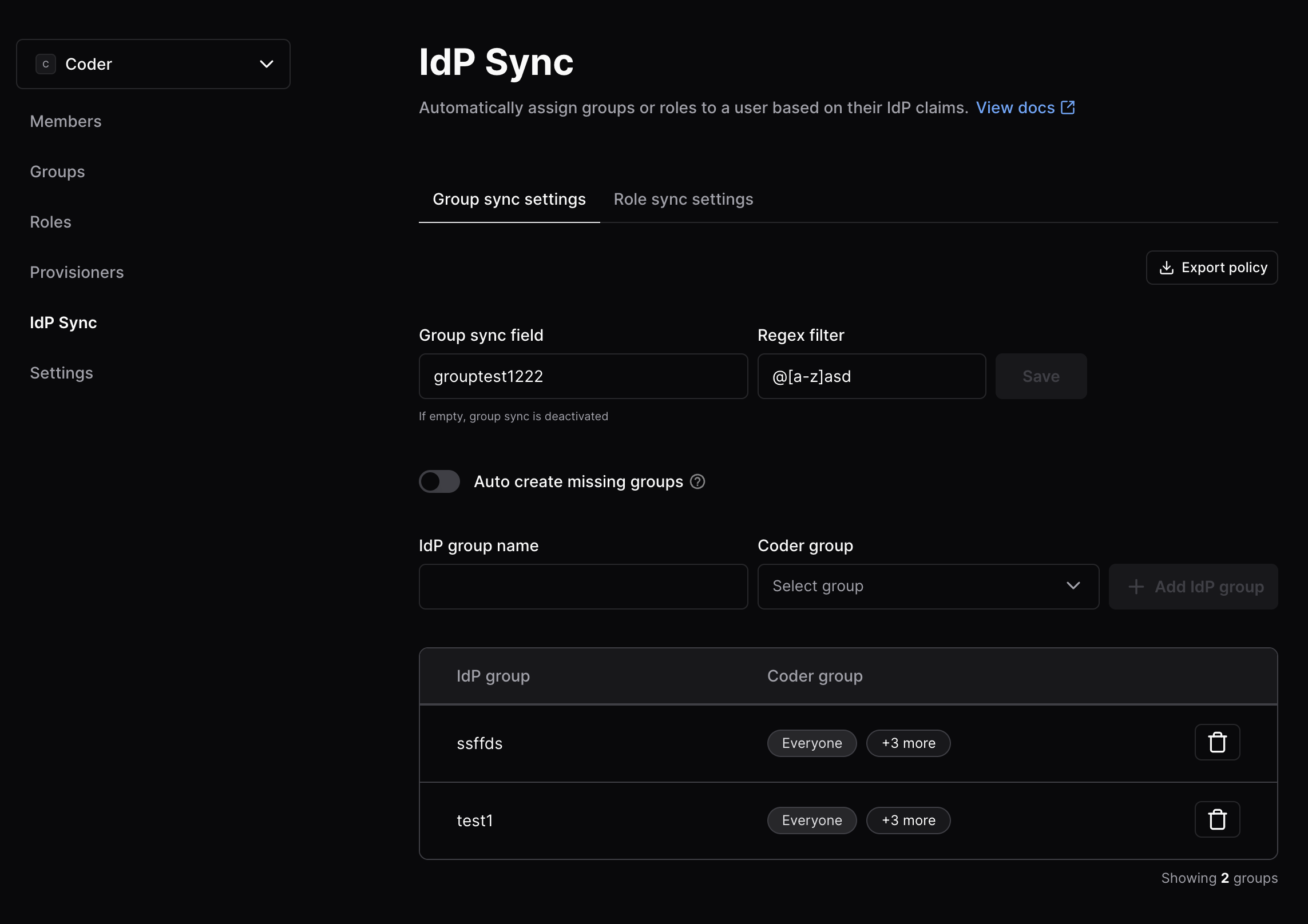 Group sync in the UI