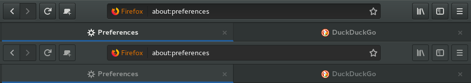 Comparison of an active and inactive window