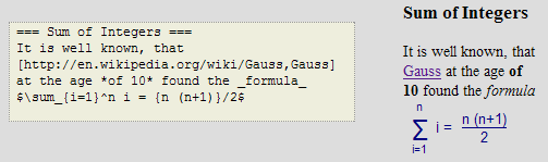 Wiky example text and output