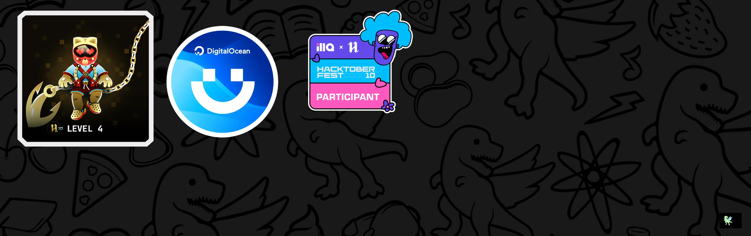 An image of @ithesaurabh's Holopin badges, which is a link to view their full Holopin profile