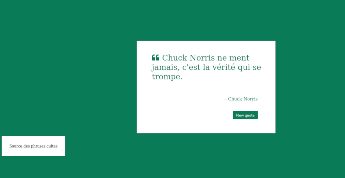 Interface Générateur punchlines dédiées à Chuck Norris