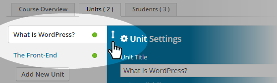 CoursePress - Course - Units - Re-order