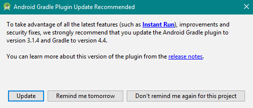 Gradle Update recommended