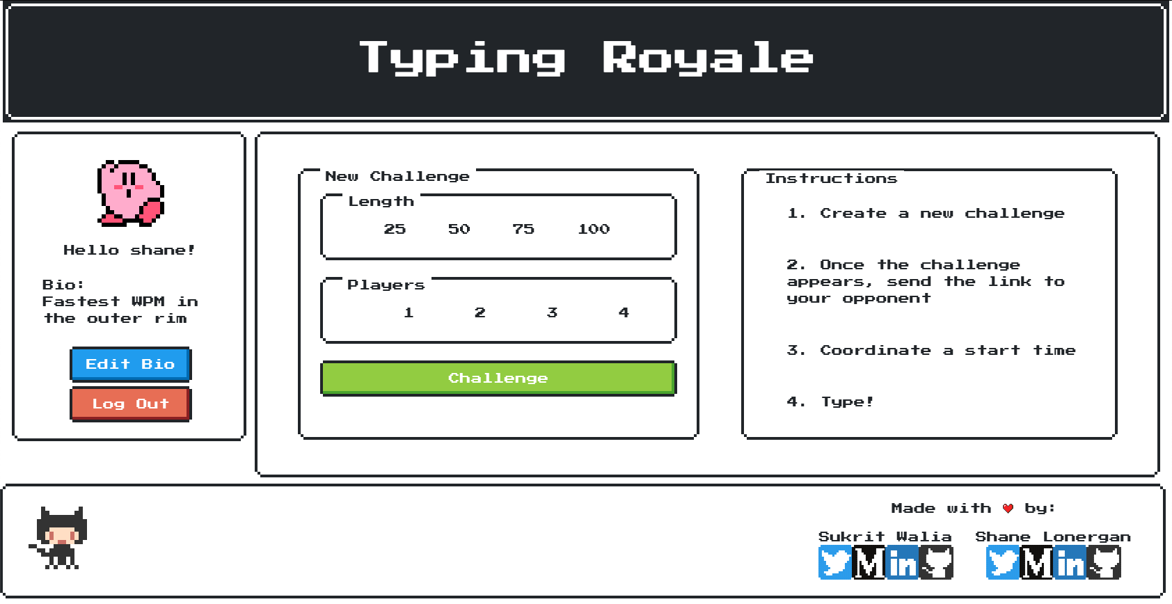 Typing-Royale Homepage