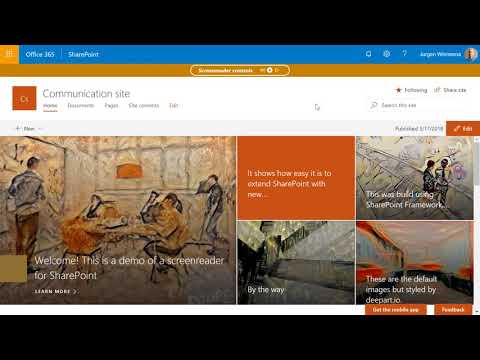 Youtube video for SPFx screenreader