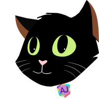 CodingCat.dev Logo of a black cat with a collar that says AJ