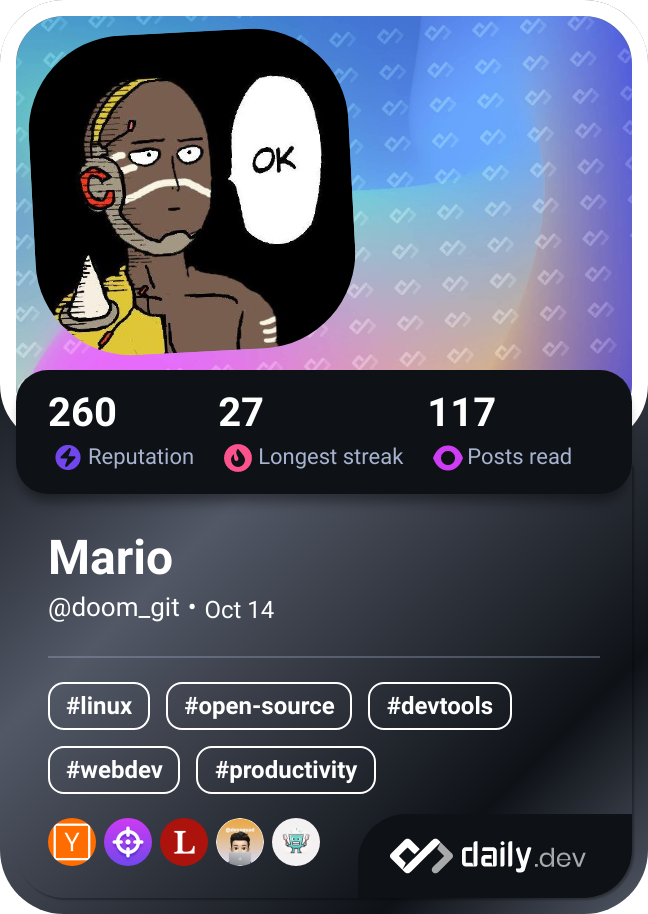 Mario's Dev Card