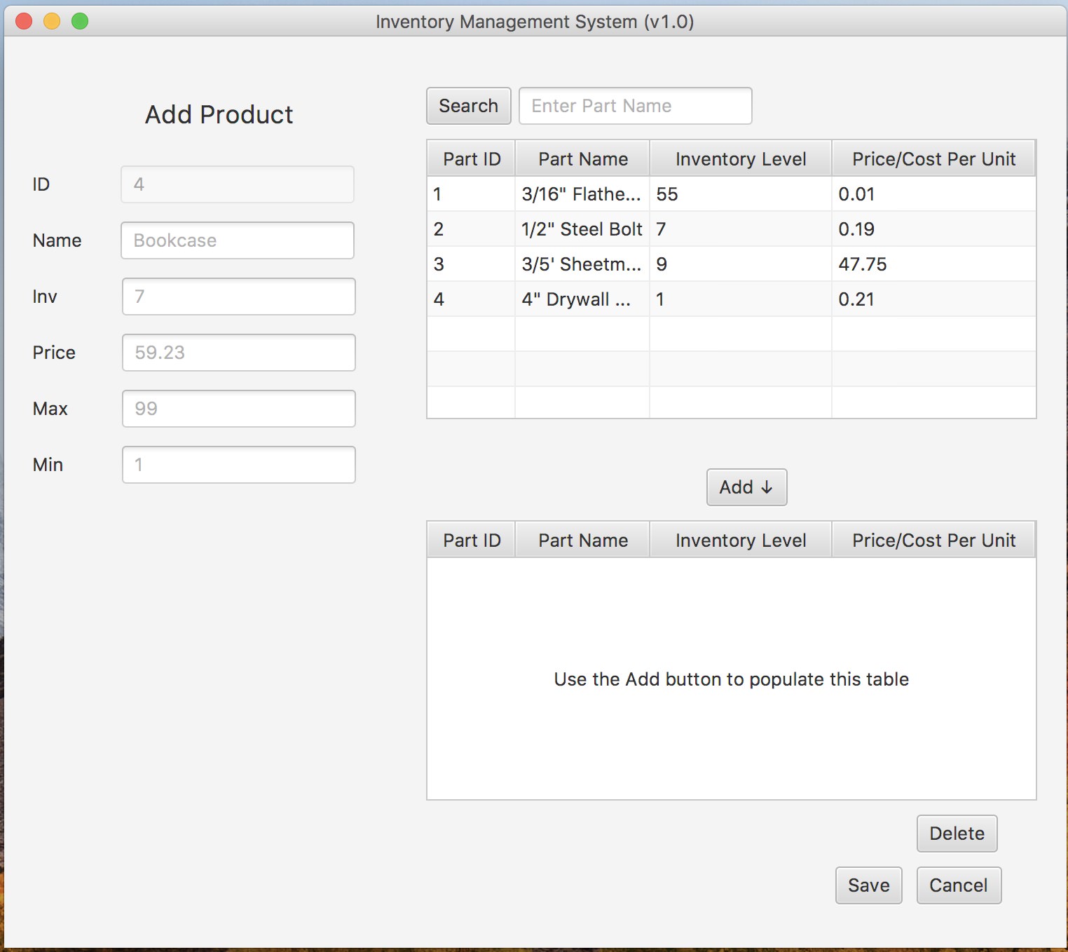 Add Product View