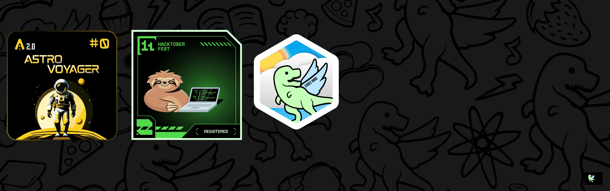 An image of @bavi404's Holopin board, which is a board of open source badges.