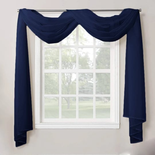 decotex-1-piece-sheer-voile-home-decor-fully-hemmed-scarf-valance-swag-topper-37-x-216-navy-blue-1
