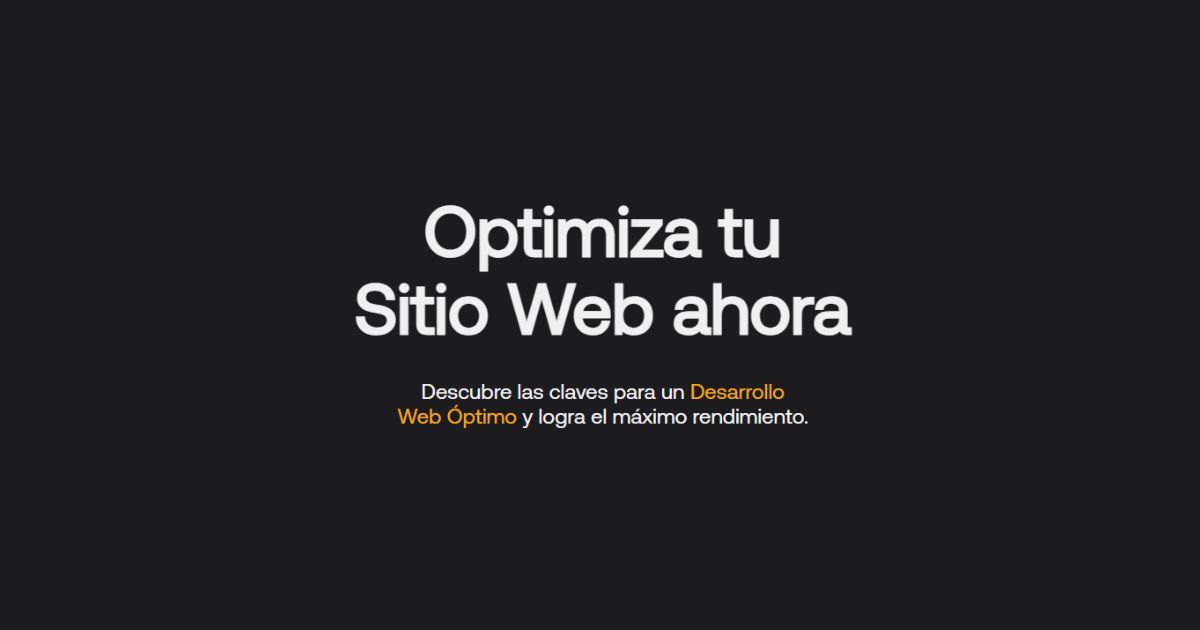 Vista previa del sitio Optimizador Web