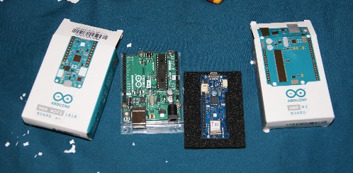 The hardware used in this project, Arduino devices