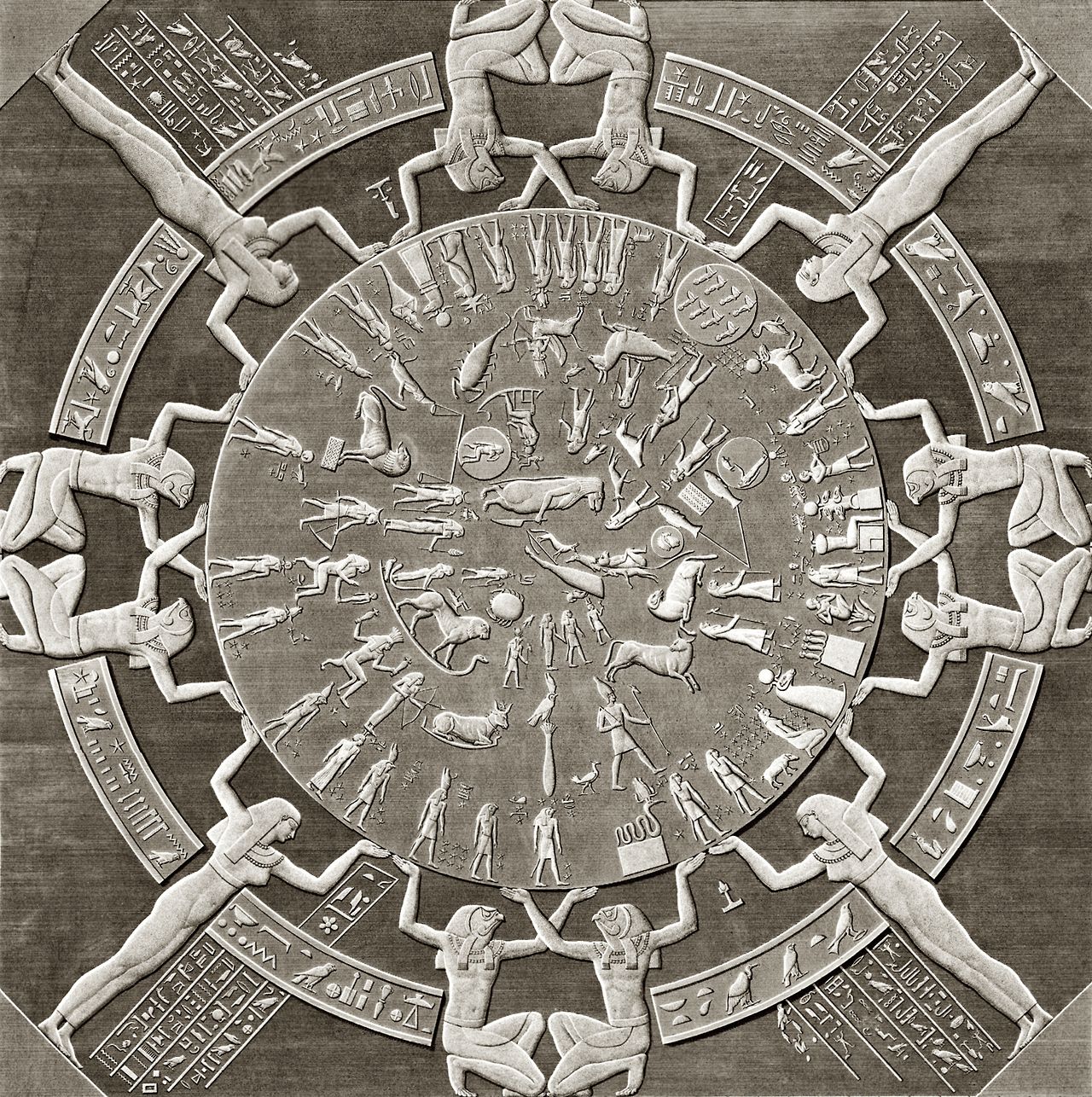 Dendera_zodiac BW